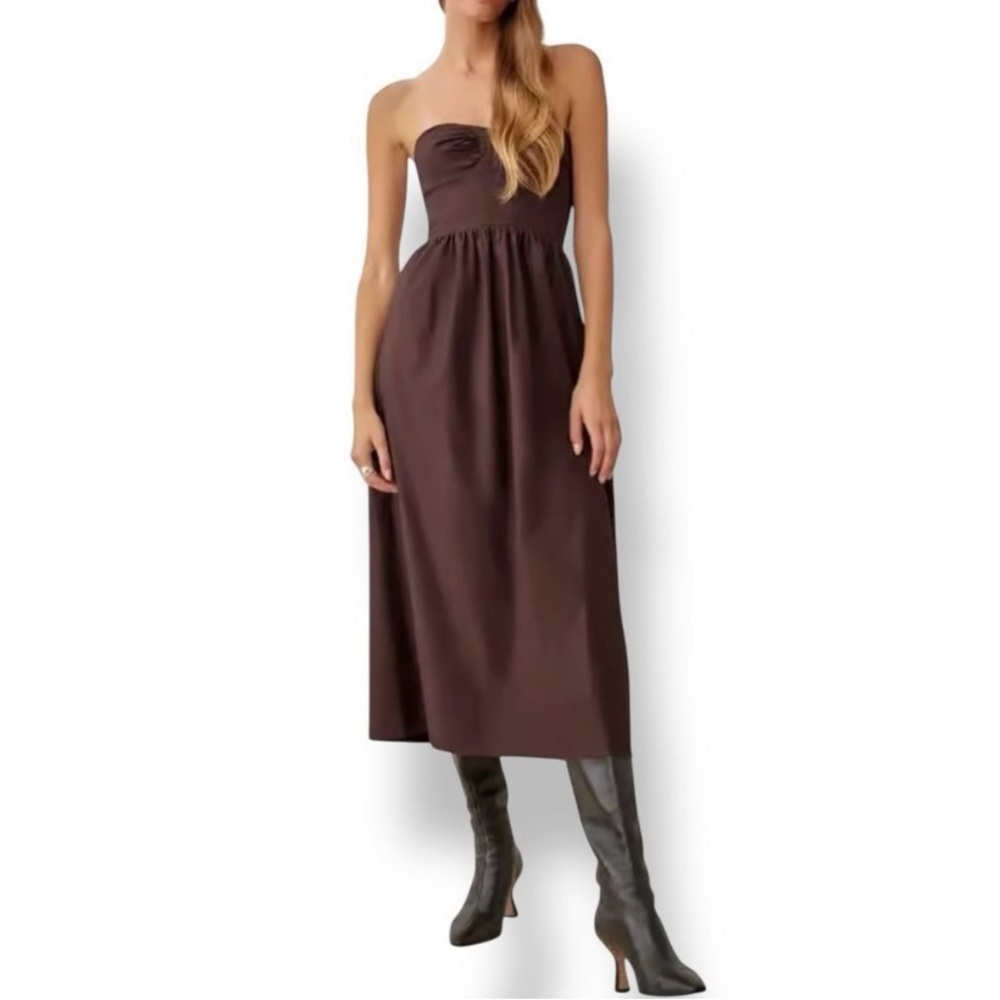 Reformation Buckley Sleeveless Stretch organic Cotton Midi dress size 10